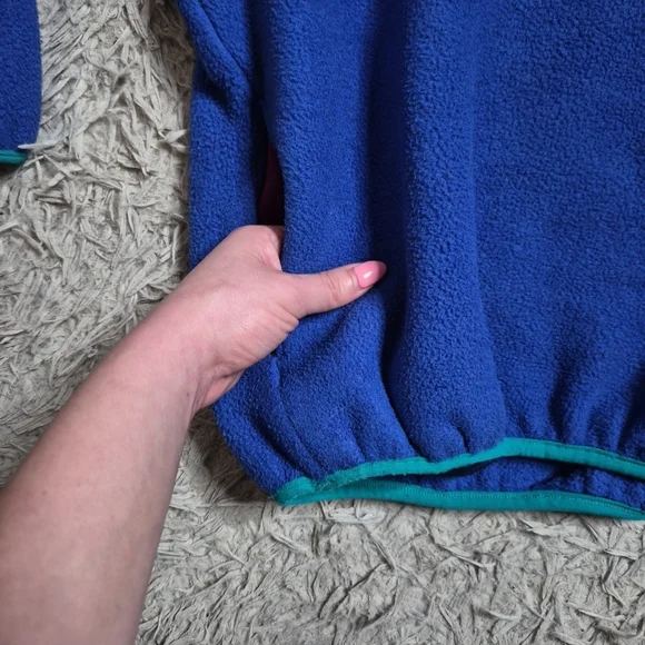 Mens Vintage LL Bean Fleece Pullover Sweater Size Large Tall LT TL Blue Preppy ✨ - Picture 8 of 11